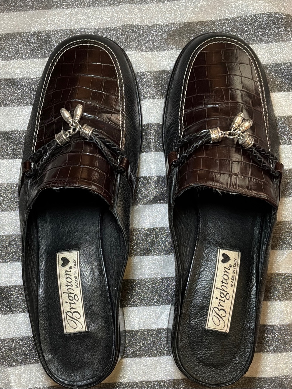 Brighton two toned mules
